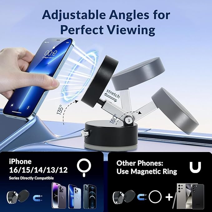 Vacuum Magnetic Phone Grip ( Bundle Offer , Buy 2 Get 1 Free)