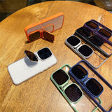 20204 High Quality Metal stand Sunglasses Phone Case For iPhone