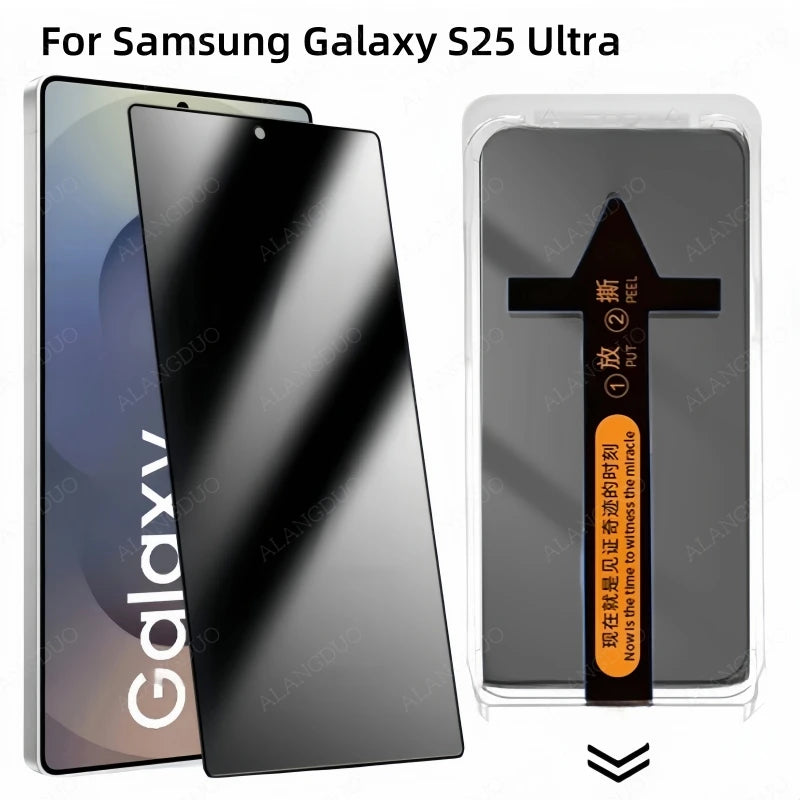 Samsung S24 / S25 Series Privacy Anti-Spy Glass Screen Protector With Auto Installation Kit