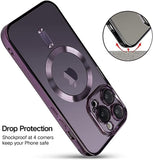 Transparent Magnetic Ring Plated iPhone Case With HD Glass Camera Protector