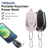 Mini Power Emergency Pod Keychain Charger With Type-C and iPhone Port