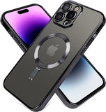 Transparent Magnetic Ring Plated iPhone Case With HD Glass Camera Protector