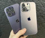 Electroplated Matte Acrylic Tempered Glass iPhone Protective Case with full camera protection