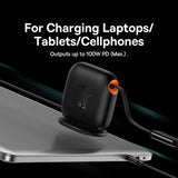 Baseus Traction Series Retractable 3-in-1 Fast Charging Cable Desktop Organizer Type-C to M+L+C 100W 1.7m